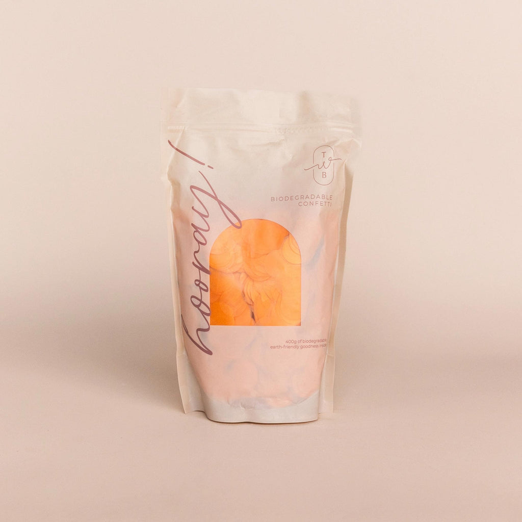 Orange|Biodegradable Confetti - Circle (Bag Only) - The Whole Bride