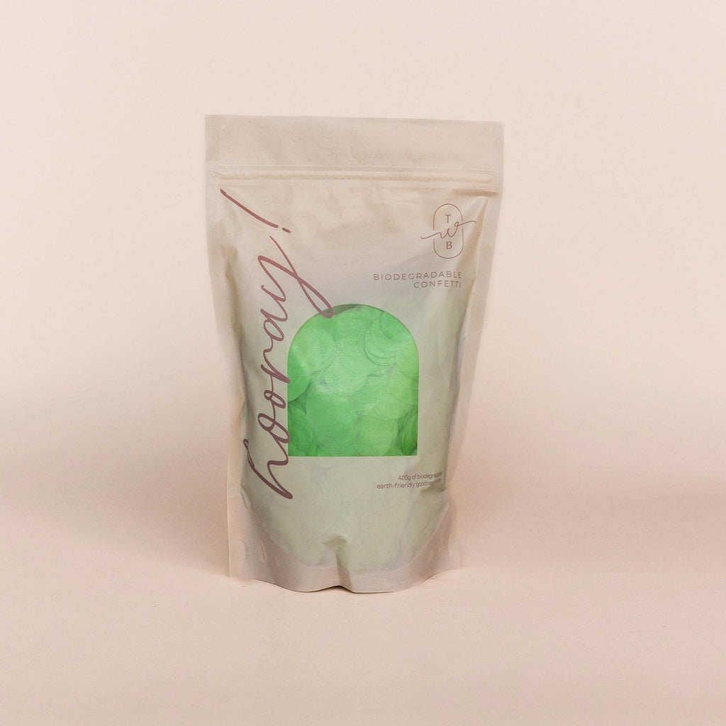 Green|Biodegradable Confetti - Circle (Bag Only) - The Whole Bride