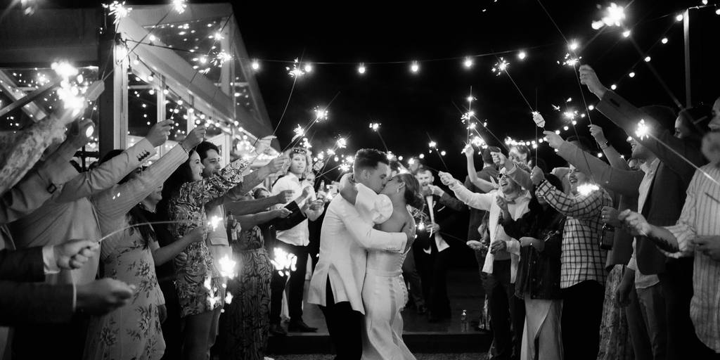 wedding sparkler exit extra long photos