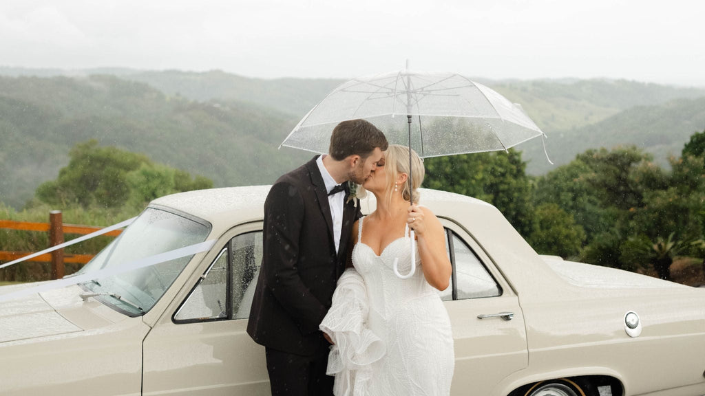 Carlie + Kaleb’s Romantic Rainy Wedding at Summergrove Estate