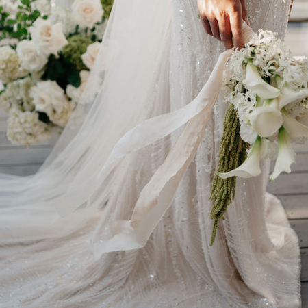 Cream|Silk Bouquet Ribbon - The Whole Bride