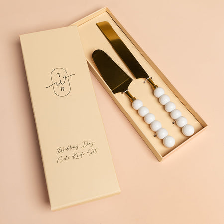 Gold|Wedding Cake Knife + Server - The Whole Bride