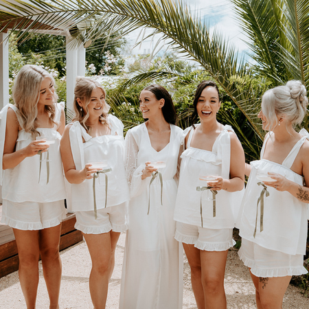 White| Bridal Pyjamas | Bride Getting Ready Outfit - The Whole Bride