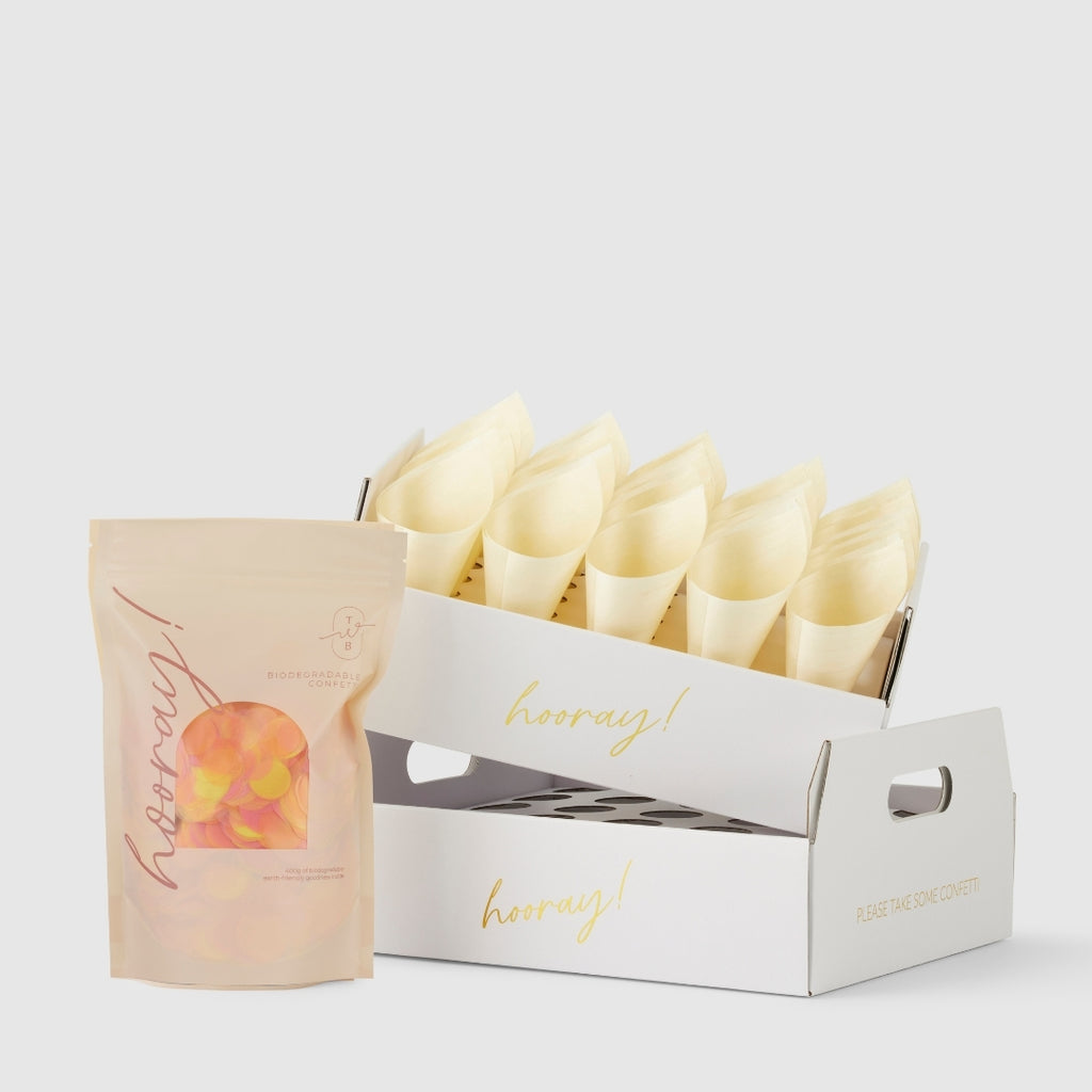 Sunrise|The Ultimate Confetti Bundle - Circle (cones, confetti + trays) - The Whole Bride