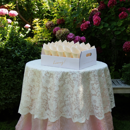 White| Wedding Confetti Cone Tray - The Whole Bride