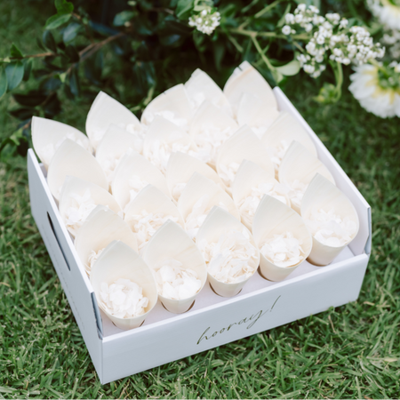 White| Wedding Confetti Cone Tray - The Whole Bride