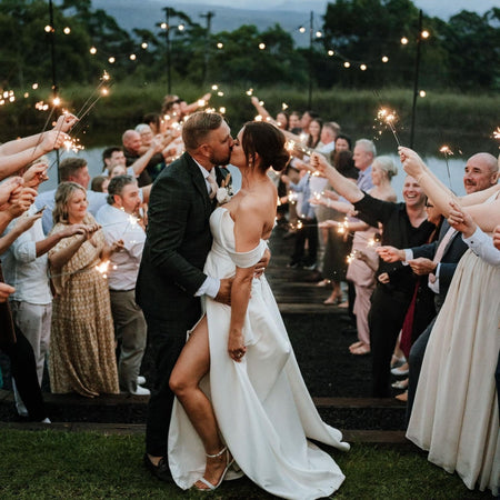 Couple with Wedding Sparklers - 42cm Long Sparklers | The Whole Bride
