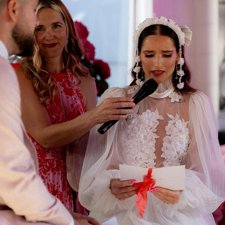 coral - wedding vow cards set of 2 - The Whole Bride