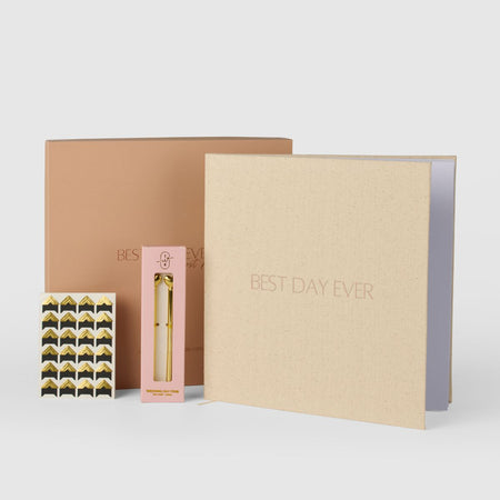 Rose Gold|Linen Guest Book - Best Day Ever - The Whole Bride