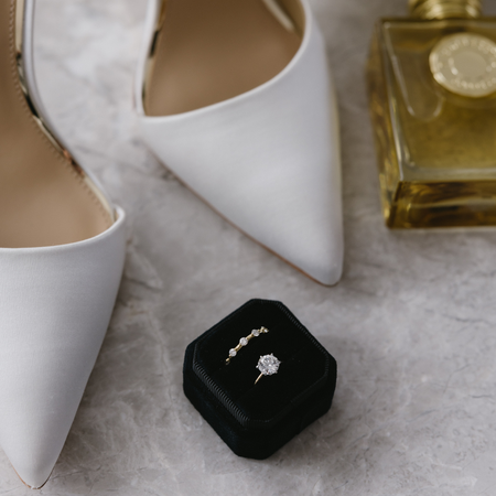 Luxe Velvet Ring Box - Midnight | The Whole Bride