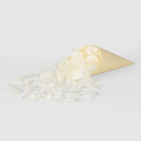 white| Hydrangea Flower Petal Confetti Bundle - Petals + Cones