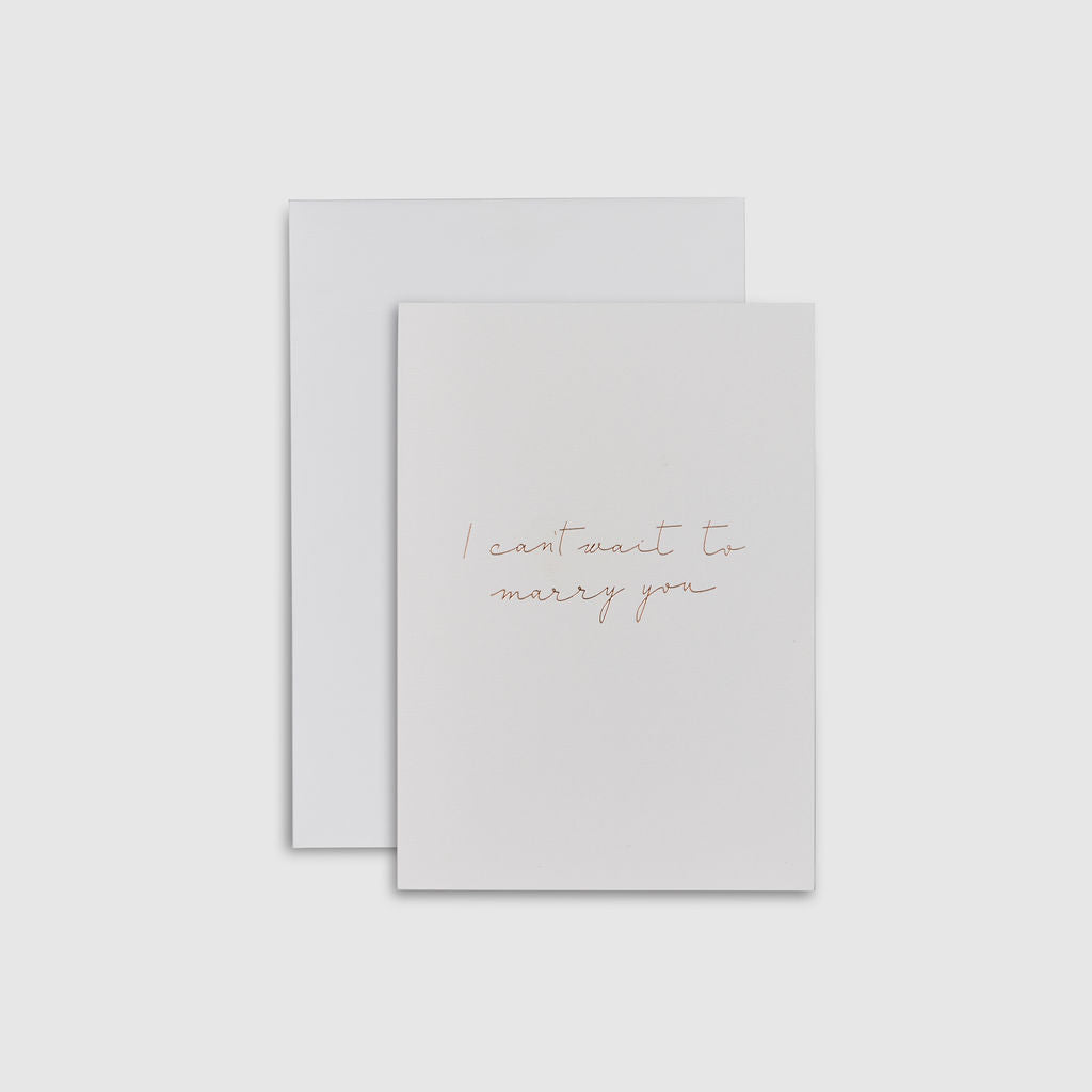 Linen White|Linen Card - I can't wait to marry you - The Whole Bride
