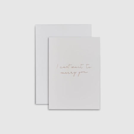Slate Blue|Linen Card - I can't wait to marry you - The Whole Bride
