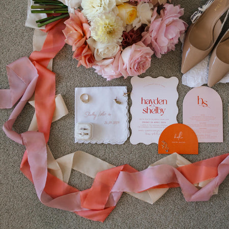 Coral|Silk Bouquet Ribbon - The Whole Bride