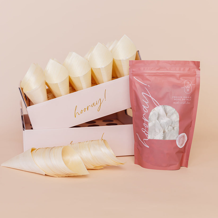 white|The Ultimate Rose Petal Bundle (petals, cones + trays) - The Whole Bride