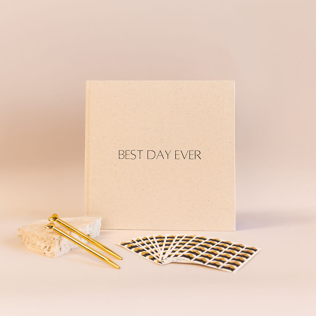 best day ever|Linen Guest Books - The Whole Bride