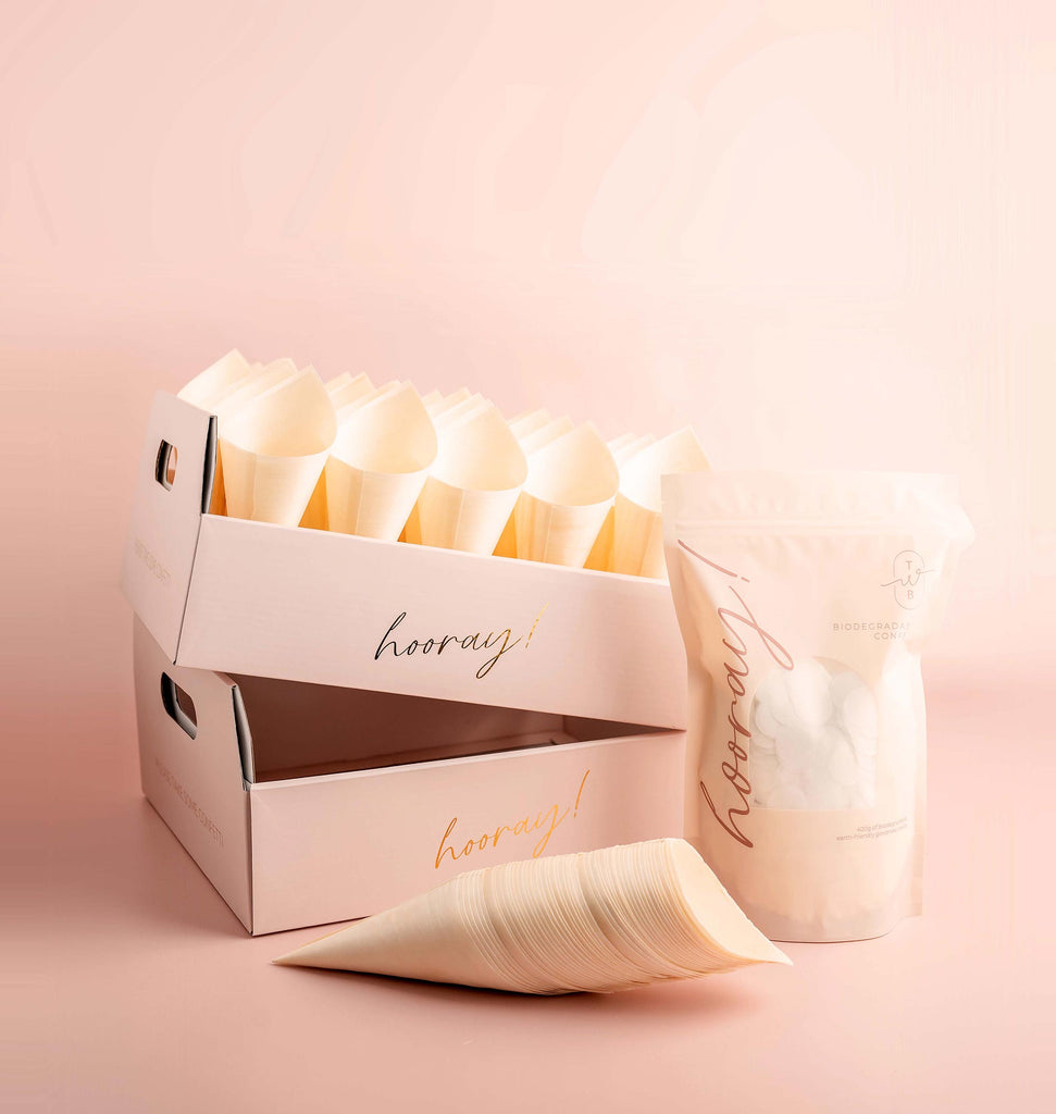 white|The Ultimate Confetti Bundle - Heart (cones, confetti + trays) - The Whole Bride