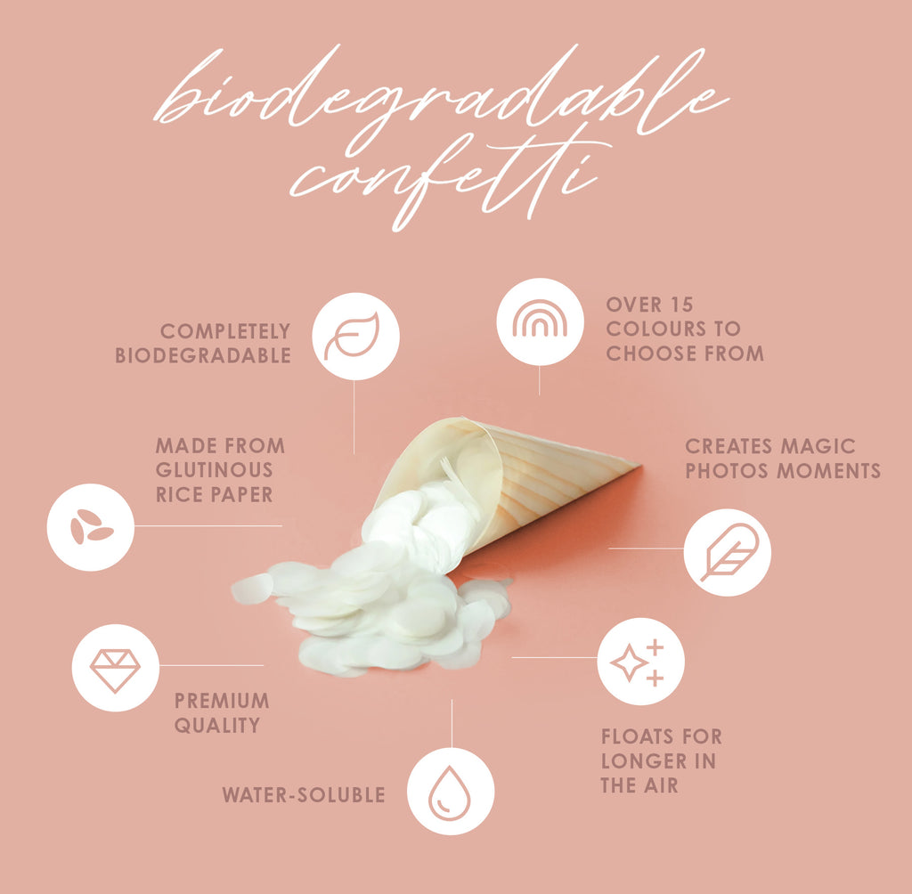 White|Biodegradable Confetti - Circle (Bag Only) - The Whole Bride