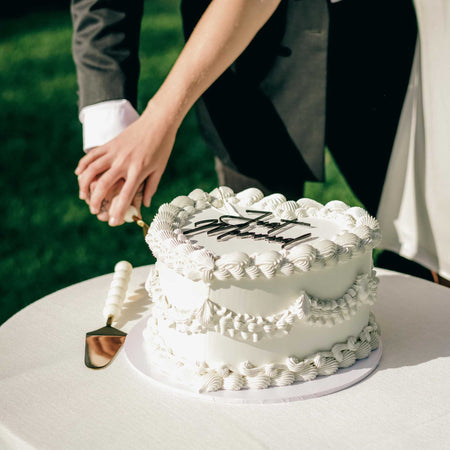 Gold|Wedding Cake Knife + Server - The Whole Bride