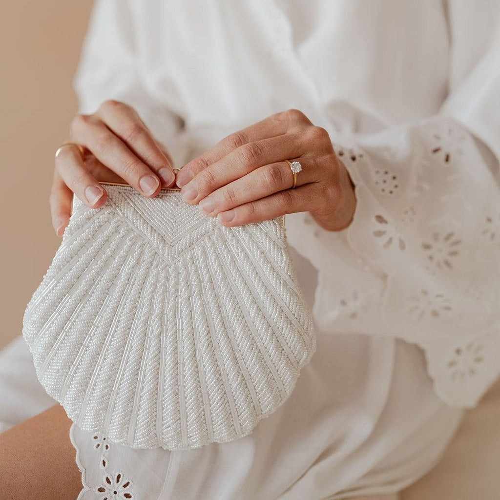 white coco|Coco Beaded Clutch - The Whole Bride