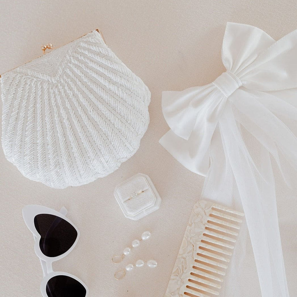 white coco|Coco Beaded Clutch - The Whole Bride