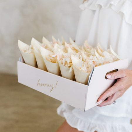 Nude Pink| Wedding Confetti Cone Tray - The Whole Bride