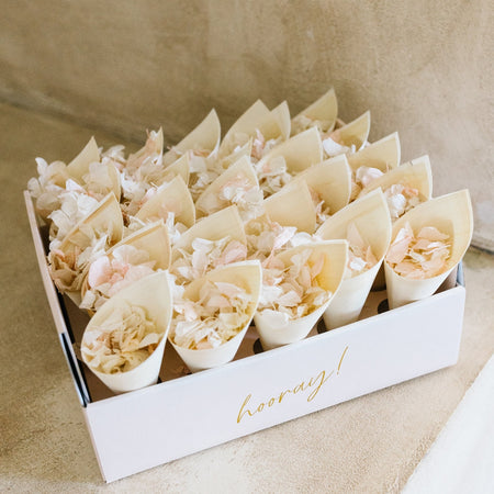 Nude Pink| Wedding Confetti Cone Tray - The Whole Bride