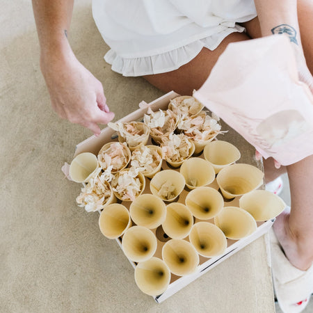 Nude Pink| Wedding Confetti Cone Tray - The Whole Bride