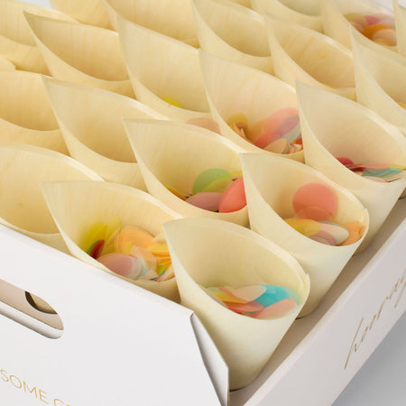 Biodegradable Wedding Confetti Cones Tray | The Whole Bride