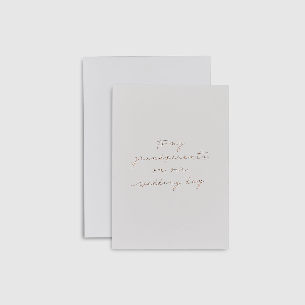 candy pink|Linen Card - To my grandparents on our wedding day - The Whole Bride