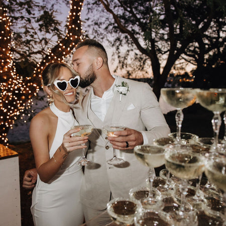 White| Bride Heart Sunglasses - The Whole Bride