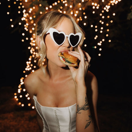 White| Bride Heart Sunglasses - The Whole Bride