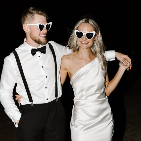 White| Bride Heart Sunglasses - The Whole Bride