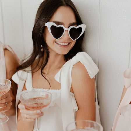 White|Heart Sunglasses - The Whole Bride