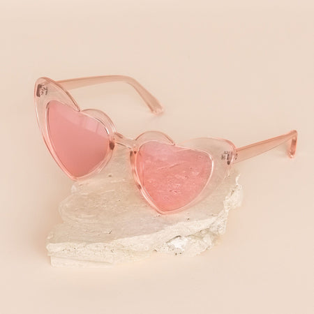Translucent Pink|Heart Sunglasses - The Whole Bride
