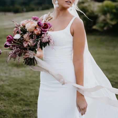 Soft Grey|Silk Bouquet Ribbon - The Whole Bride