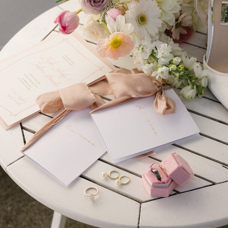 Champagne Pink|Vow Cards (Set of 2) - The Whole Bride