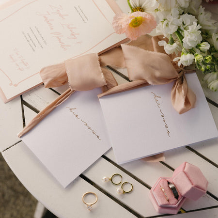 Champagne Pink|Vow Cards (Set of 2) - The Whole Bride
