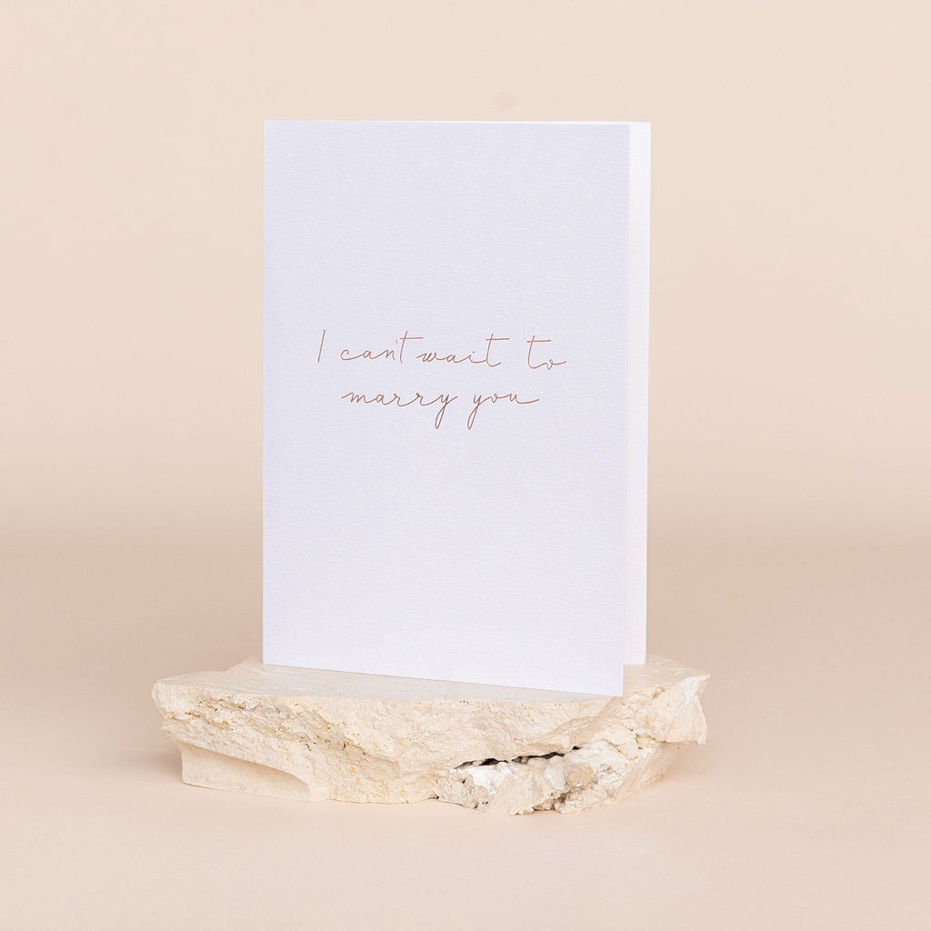 Linen Card - I can't wait to marry you - The Whole Bride