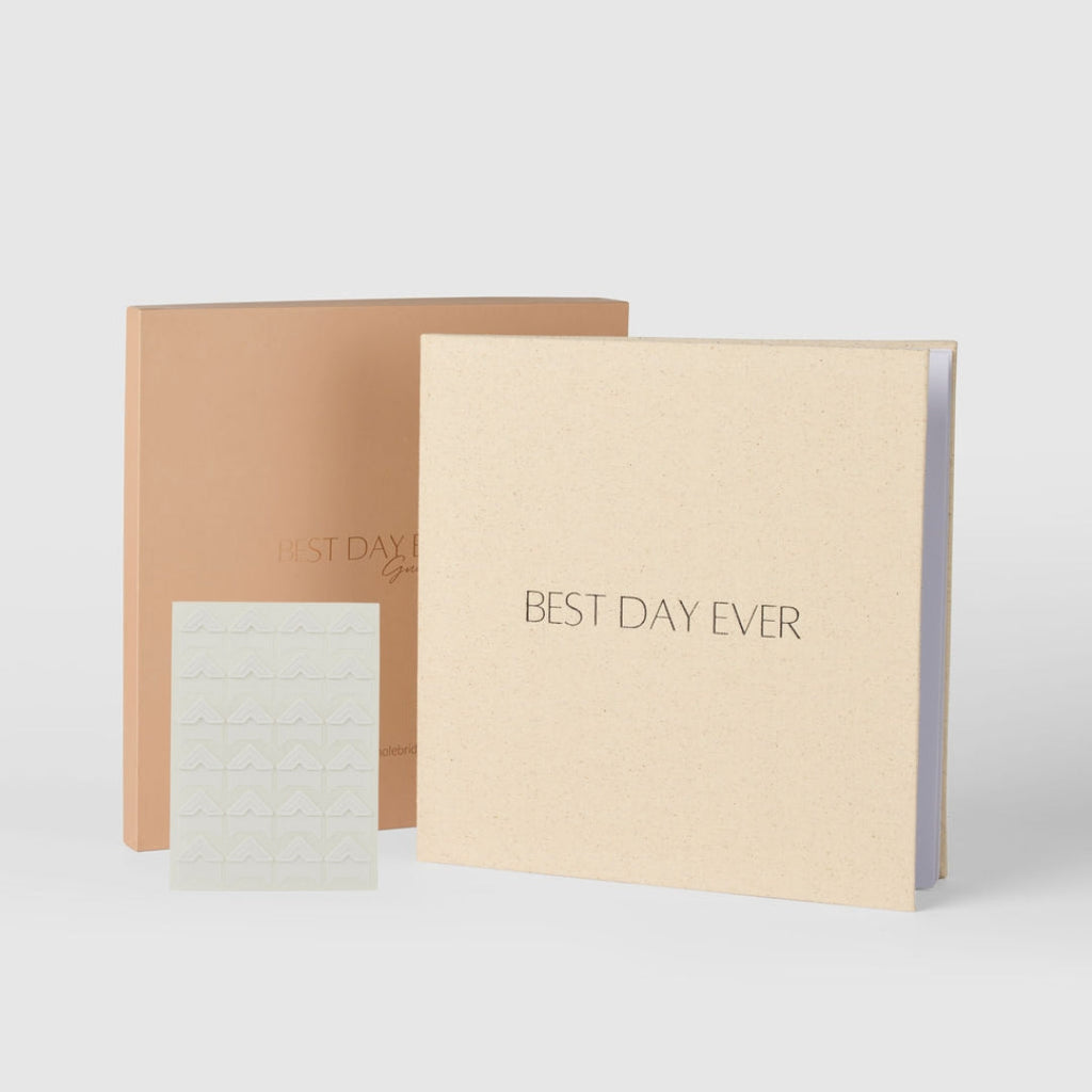 Black|Linen Guest Book - Best Day Ever - The Whole Bride