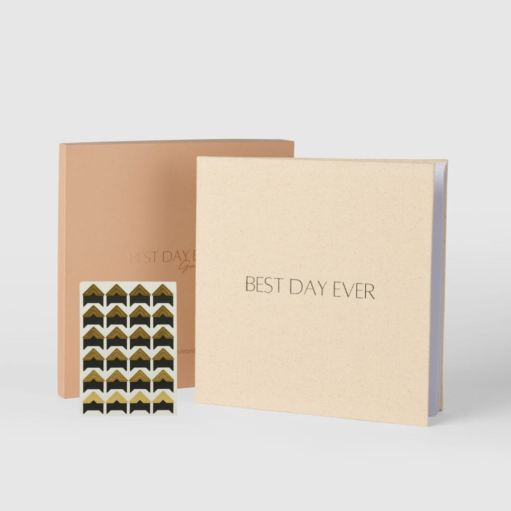 Black|Linen Guest Book - Best Day Ever - The Whole Bride