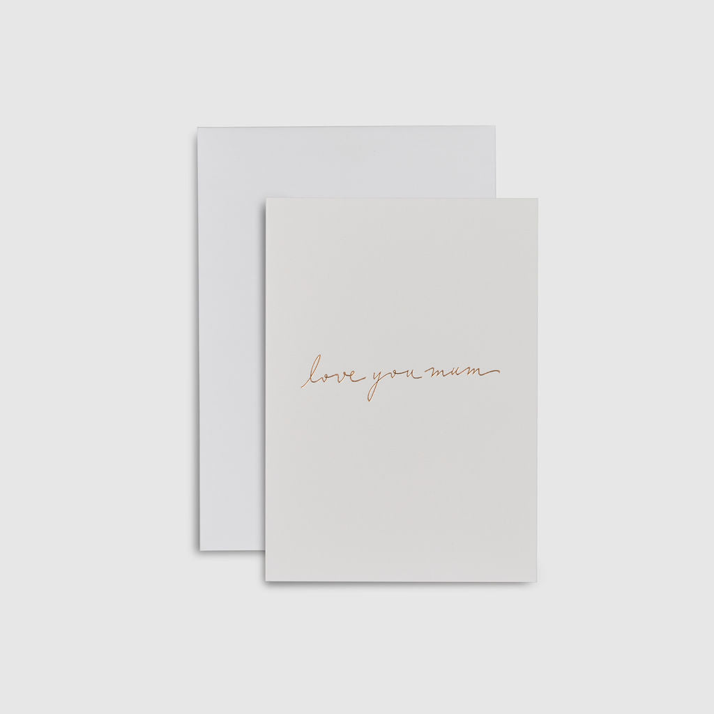 Linen White|Linen Card - Love you mum - The Whole Bride