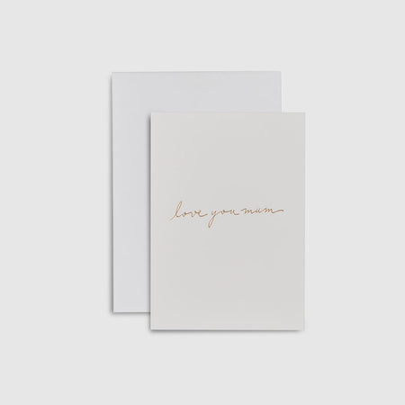 Slate Blue|Linen Card - Love you mum - The Whole Bride