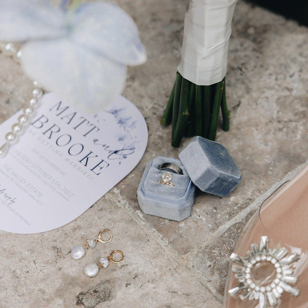 Luxe Velvet Ring Box - Bondi - The Whole Bride