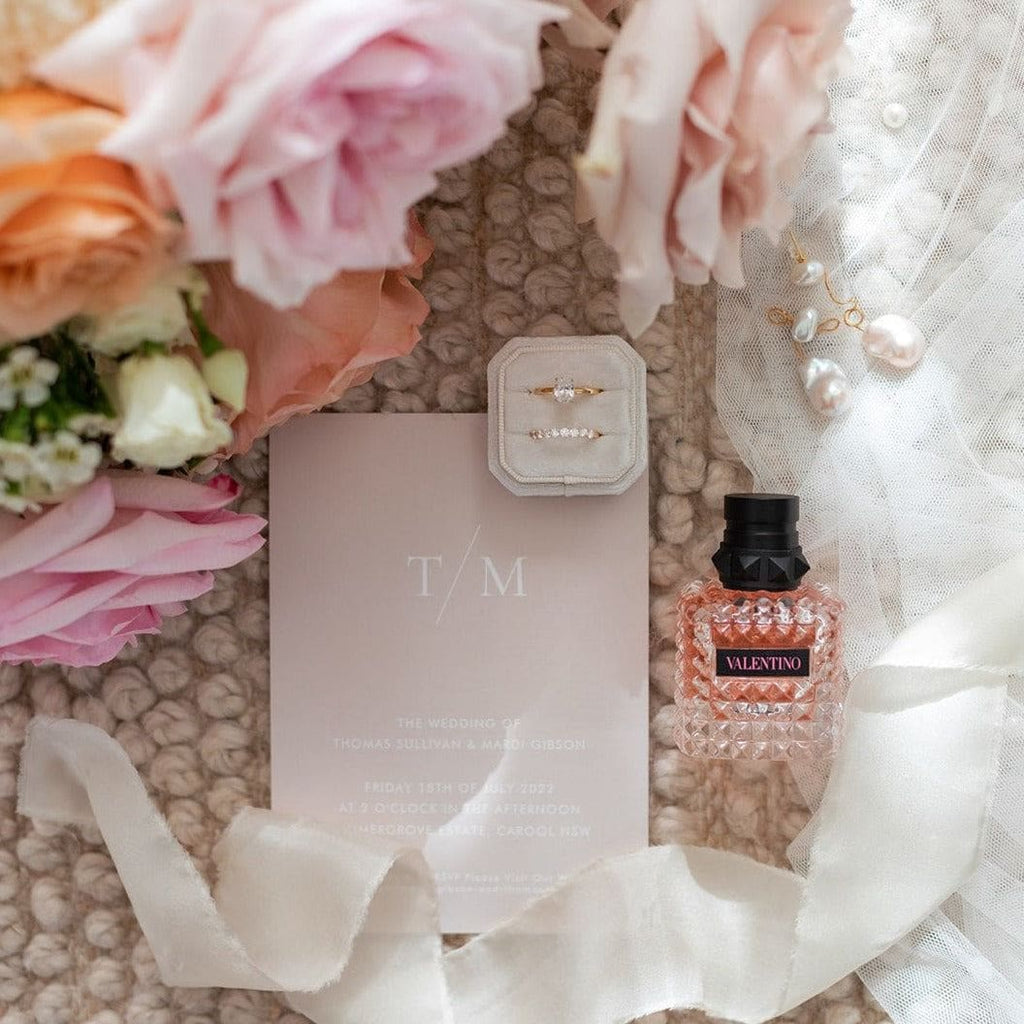 Luxe Velvet Ring Box - Cloud - The Whole Bride