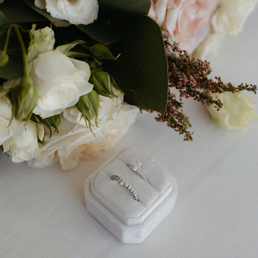Luxe Velvet Ring Box - Cloud - The Whole Bride