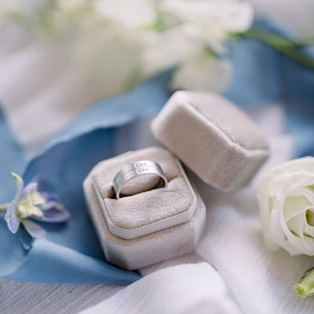 Luxe Velvet Ring Box - Dove - The Whole Bride