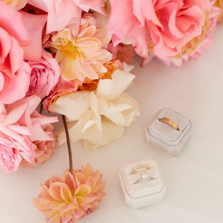 Luxe Velvet Ring Box - Dove - The Whole Bride