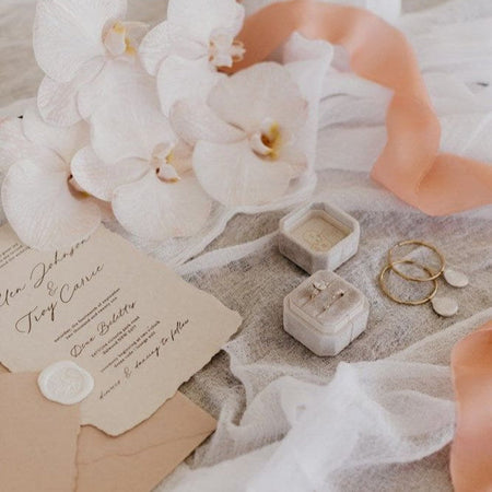 Luxe Velvet Ring Box - Nutmeg - The Whole Bride