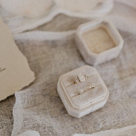 Luxe Velvet Ring Box - Nutmeg - The Whole Bride